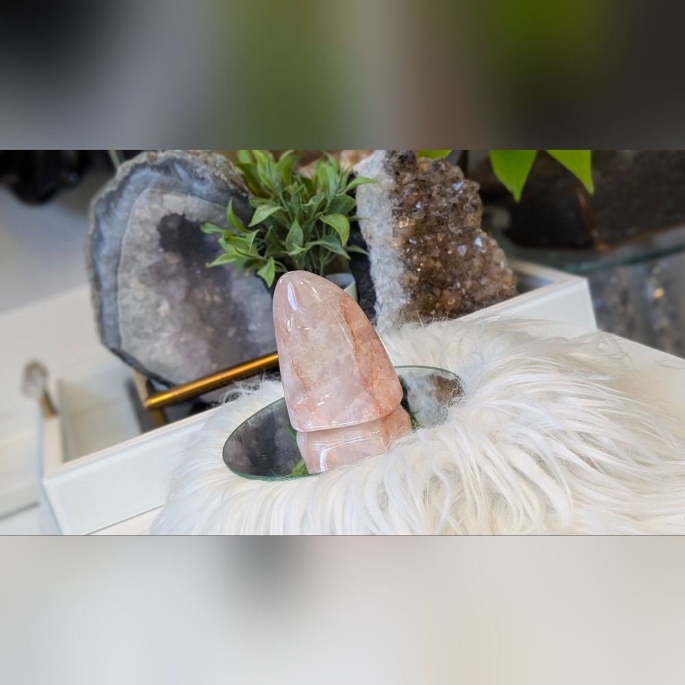 Polished Strawberry Quartz Crystal Freeform